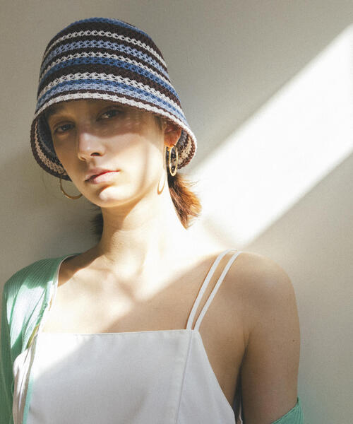 N.（N. Natural Beauty Basic）（エヌエヌナチュラルビューティーベーシック）の「◆ボーダーバケットハット（ショルダーバッグ・レディース・ブルー系その他/オレンジ系その他・ﾌﾘ-）」の7枚目の写真