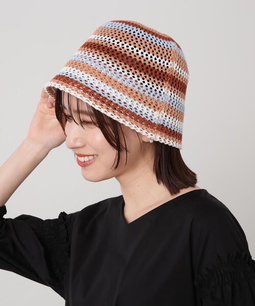N.（N. Natural Beauty Basic）（エヌエヌナチュラルビューティーベーシック）の「◆ボーダーバケットハット（ショルダーバッグ・レディース・ブルー系その他/オレンジ系その他・ﾌﾘ-）」の13枚目の写真