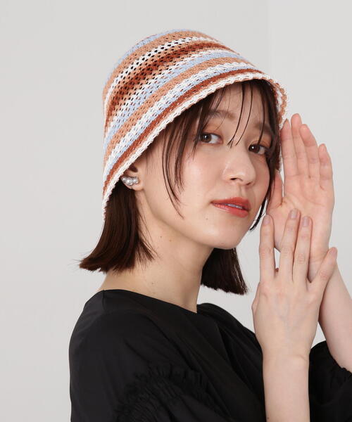 N.（N. Natural Beauty Basic）（エヌエヌナチュラルビューティーベーシック）の「◆ボーダーバケットハット（ショルダーバッグ・レディース・ブルー系その他/オレンジ系その他・ﾌﾘ-）」の16枚目の写真