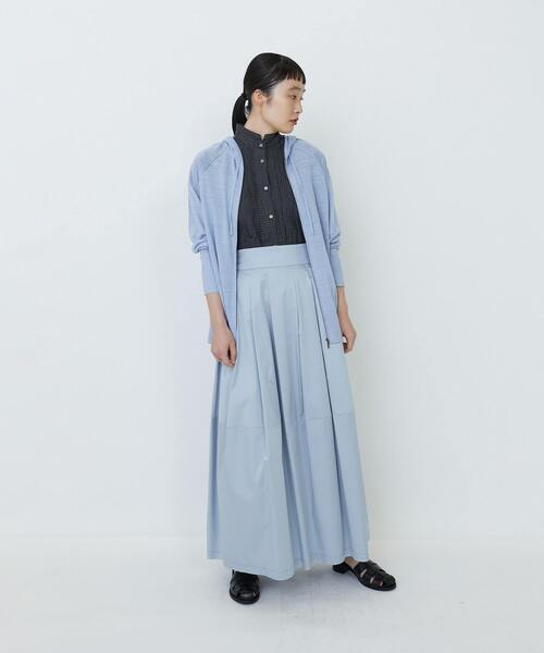 美品 LOISIR ロワズィール コットンリネン チェックバンドカラーシャツ 美品 LOISIR ロワズィール コットンリネン チェックバンドカラー