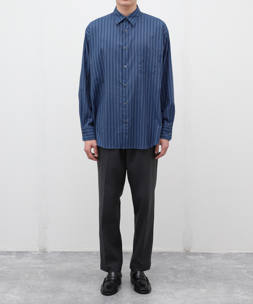 markaware（マーカウェア）の「【MARKAWARE / マーカウェア】 COMFORT FIT SHIRT COTTON STRIP（シャツ/ブラウス・メンズ・ブルー系その他・2/3）」の2枚目の写真