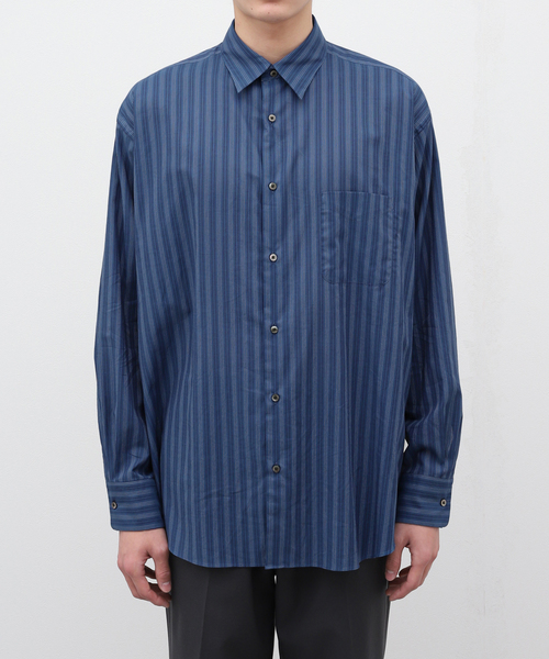 markaware（マーカウェア）の「【MARKAWARE / マーカウェア】 COMFORT FIT SHIRT COTTON STRIP（シャツ/ブラウス・メンズ・ブルー系その他・2/3）」の3枚目の写真