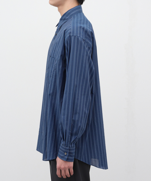 markaware（マーカウェア）の「【MARKAWARE / マーカウェア】 COMFORT FIT SHIRT COTTON STRIP（シャツ/ブラウス・メンズ・ブルー系その他・2/3）」の4枚目の写真
