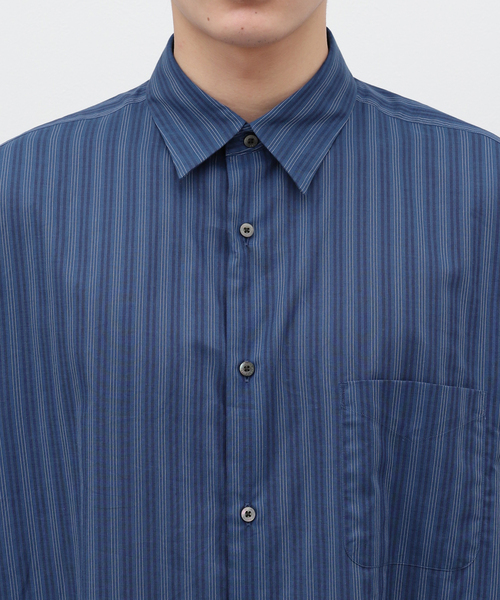 markaware（マーカウェア）の「【MARKAWARE / マーカウェア】 COMFORT FIT SHIRT COTTON STRIP（シャツ/ブラウス・メンズ・ブルー系その他・2/3）」の6枚目の写真