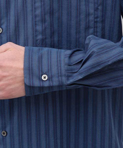 markaware（マーカウェア）の「【MARKAWARE / マーカウェア】 COMFORT FIT SHIRT COTTON STRIP（シャツ/ブラウス・メンズ・ブルー系その他・2/3）」の9枚目の写真