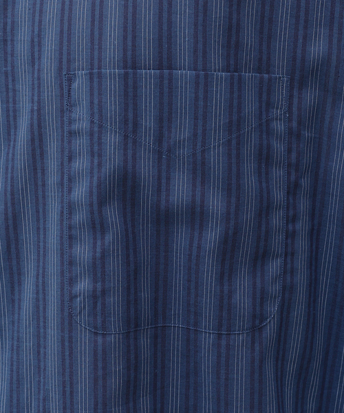 markaware（マーカウェア）の「【MARKAWARE / マーカウェア】 COMFORT FIT SHIRT COTTON STRIP（シャツ/ブラウス・メンズ・ブルー系その他・2/3）」の10枚目の写真
