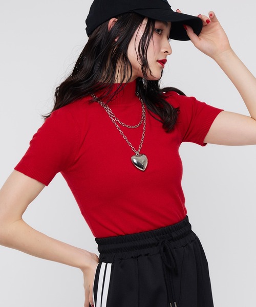 Narcissus（ナルシス）の「シンプルハイネックトップ（ニット/セーター・レディース・ブルー/オレンジ/ピンク/レッド・FREE）」の10枚目の写真