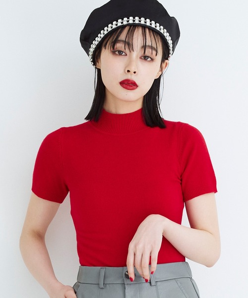 Narcissus（ナルシス）の「シンプルハイネックトップ（ニット/セーター・レディース・ブルー/オレンジ/ピンク/レッド・FREE）」の22枚目の写真