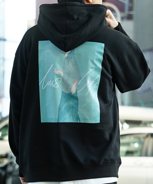 眩暈SIREN パーカー バックプリント海月デザイン beco+81 meets USAGI ONLINE】バックプリントフーディー