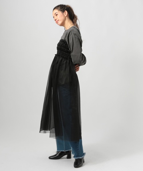 BAYFLOW（ベイフロー）の「2WAYチュールワンピース（ワンピース・レディース・ブラック/ライトグレー・FREE）」の17枚目の写真