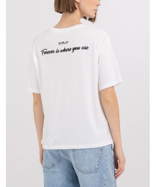 REPLAY（リプレイ）の「ビーチプリントボクシーフィットTシャツ（Tシャツ/カットソー・レディース・ホワイト・X-SMALL/SMALL/MEDIUM）」の2枚目の写真