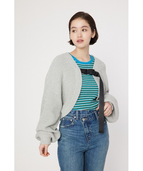 RODEO CROWNS WIDE BOWL（ロデオクラウンズワイドボウル）の「ボレロニット（カーディガン/ボレロ・レディース・グレー×ホワイト/ブルー/ブラック・FREE）」の14枚目の写真