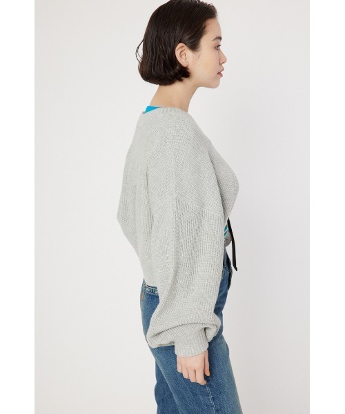 RODEO CROWNS WIDE BOWL（ロデオクラウンズワイドボウル）の「ボレロニット（カーディガン/ボレロ・レディース・グレー×ホワイト/ブルー/ブラック・FREE）」の12枚目の写真