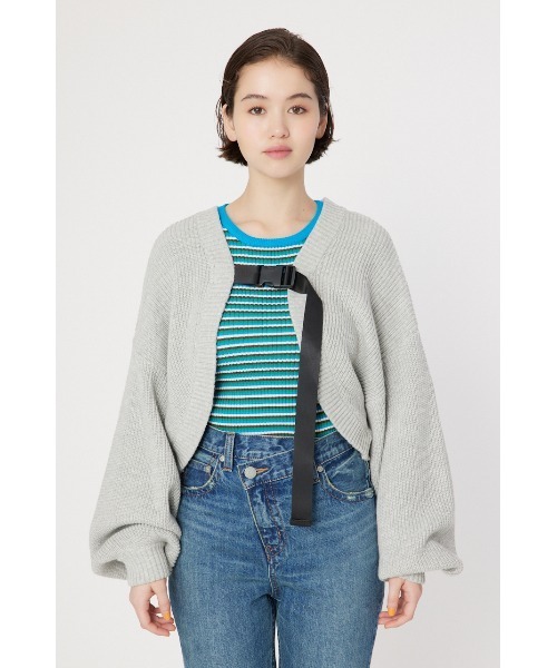 RODEO CROWNS WIDE BOWL（ロデオクラウンズワイドボウル）の「ボレロニット（カーディガン/ボレロ・レディース・グレー×ホワイト/ブルー/ブラック・FREE）」の10枚目の写真
