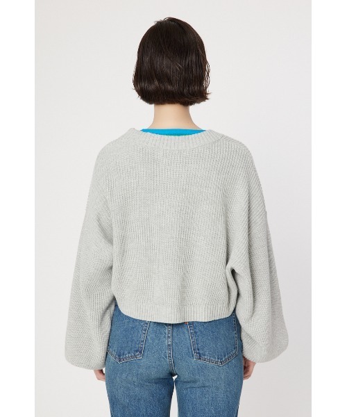 RODEO CROWNS WIDE BOWL（ロデオクラウンズワイドボウル）の「ボレロニット（カーディガン/ボレロ・レディース・グレー×ホワイト/ブルー/ブラック・FREE）」の8枚目の写真