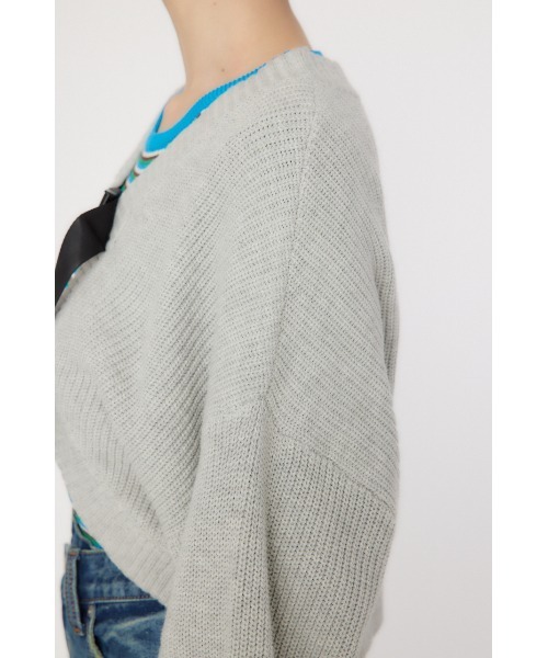 RODEO CROWNS WIDE BOWL（ロデオクラウンズワイドボウル）の「ボレロニット（カーディガン/ボレロ・レディース・グレー×ホワイト/ブルー/ブラック・FREE）」の6枚目の写真