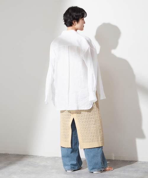 ADAWAS（アダワズ）の「【ADAWAS/アダワス】 ADWS-308-15/CROCHET KNIT LAYERED：ワンピース（ワンピース・レディース・ブラック/アイボリー・FREE）」の7枚目の写真