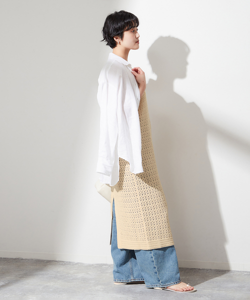 ADAWAS（アダワズ）の「【ADAWAS/アダワス】 ADWS-308-15/CROCHET KNIT LAYERED：ワンピース（ワンピース・レディース・ブラック/アイボリー・FREE）」の8枚目の写真