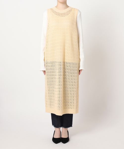 ADAWAS（アダワズ）の「【ADAWAS/アダワス】 ADWS-308-15/CROCHET KNIT LAYERED：ワンピース（ワンピース・レディース・ブラック/アイボリー・FREE）」の19枚目の写真