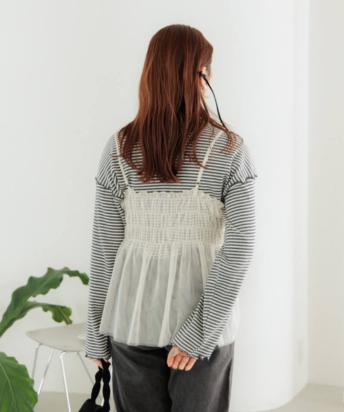 flower（フラワー）の「エアリーチュールビスチェ（キャミソール・レディース・ホワイト/アイボリー・FREE）」の4枚目の写真