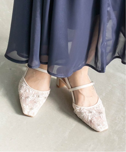 RANDA(ランダ)の「レース×スパンコール バックストラップパンプス(パンプス・レディース・アイボリー/ピンク/ミント・S/M/L/LL)」の15枚目の写真