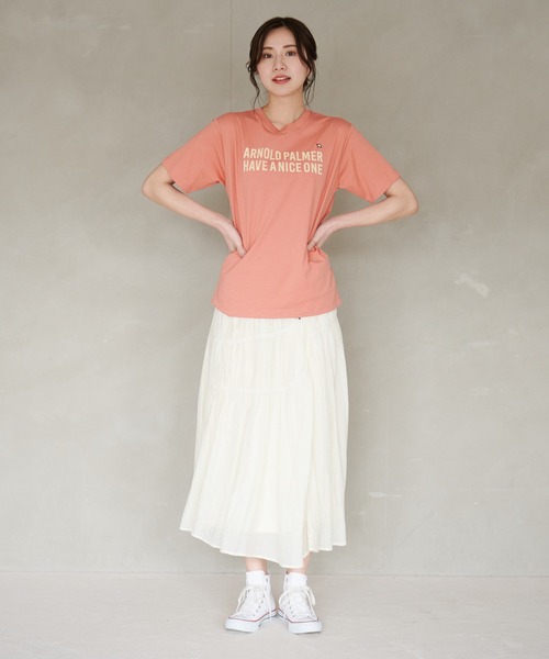 Arnold Palmer（アーノルドパーマー）の「フロッキーロゴ シェア 半袖 Ｔシャツ（Tシャツ/カットソー・レディース・ホワイト/テラコッタ/ブラック・L/M/S/XS/LL）」の11枚目の写真