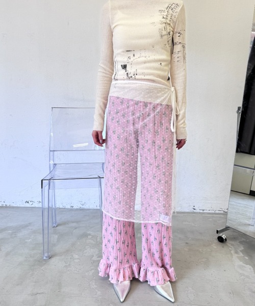 Y2K SYNAPSE FACTORY（ワイツーケー シナプスファクトリー）の「レースリボン巻きスカート（スカート・レディース・ブラック/アイボリー・FREE）」の3枚目の写真