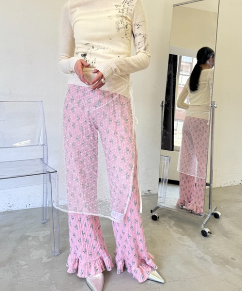 Y2K SYNAPSE FACTORY（ワイツーケー シナプスファクトリー）の「レースリボン巻きスカート（スカート・レディース・ブラック/アイボリー・FREE）」の6枚目の写真