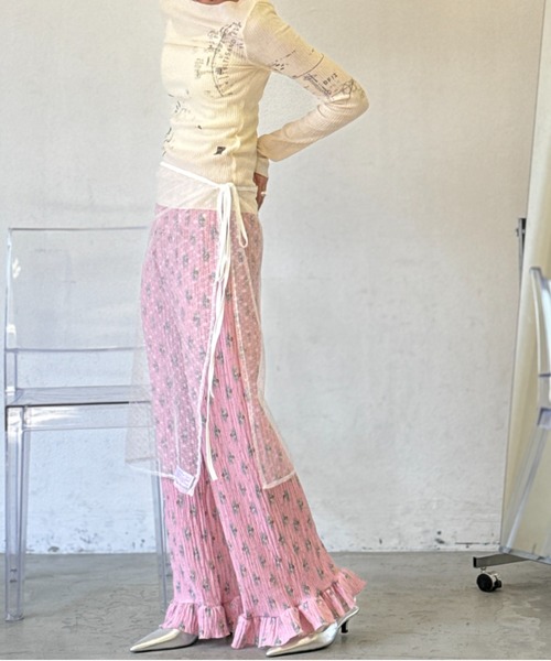 Y2K SYNAPSE FACTORY（ワイツーケー シナプスファクトリー）の「レースリボン巻きスカート（スカート・レディース・ブラック/アイボリー・FREE）」の7枚目の写真