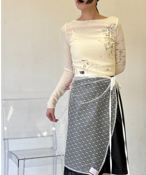 Y2K SYNAPSE FACTORY（ワイツーケー シナプスファクトリー）の「レースリボン巻きスカート（スカート・レディース・ブラック/アイボリー・FREE）」の17枚目の写真