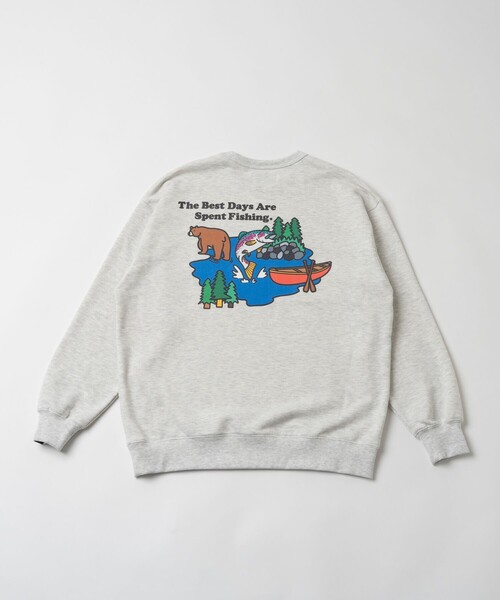 Foxfire（フォックスファイヤー）の「Foxfire/フォックスファイヤー 別注 Foxfire プリントクルーネック スウェット/トラウト/バックプリント/リラックスフィット（Tシャツ/カットソー・メンズ・グレー/ブルー/チャコールグレー/ライトグレー・MEDIUM/LARGE）」の22枚目の写真