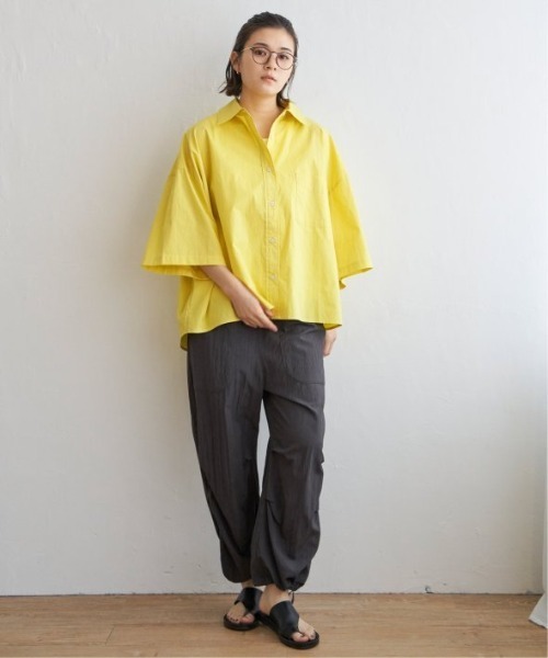 LBC（エルビーシー）の「タイプライター半袖BOXシャツ（シャツ/ブラウス・レディース・ホワイト/イエロー/ブルー・M）」の7枚目の写真