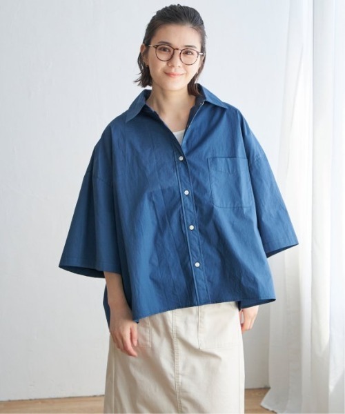 LBC（エルビーシー）の「タイプライター半袖BOXシャツ（シャツ/ブラウス・レディース・ホワイト/イエロー/ブルー・M）」の9枚目の写真