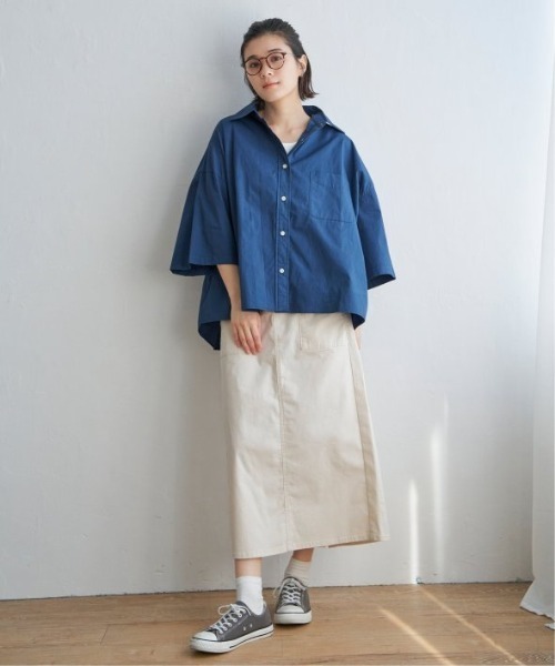 LBC（エルビーシー）の「タイプライター半袖BOXシャツ（シャツ/ブラウス・レディース・ホワイト/イエロー/ブルー・M）」の10枚目の写真