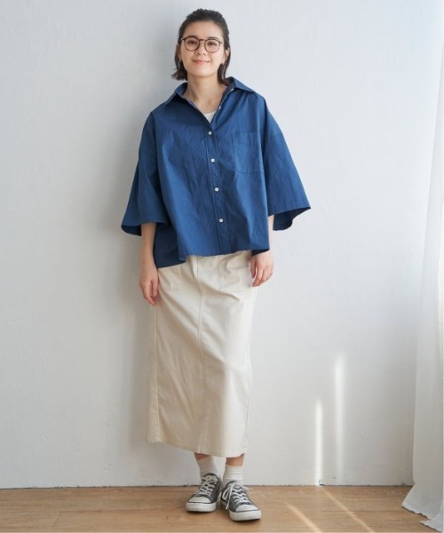 LBC（エルビーシー）の「タイプライター半袖BOXシャツ（シャツ/ブラウス・レディース・ホワイト/イエロー/ブルー・M）」の11枚目の写真