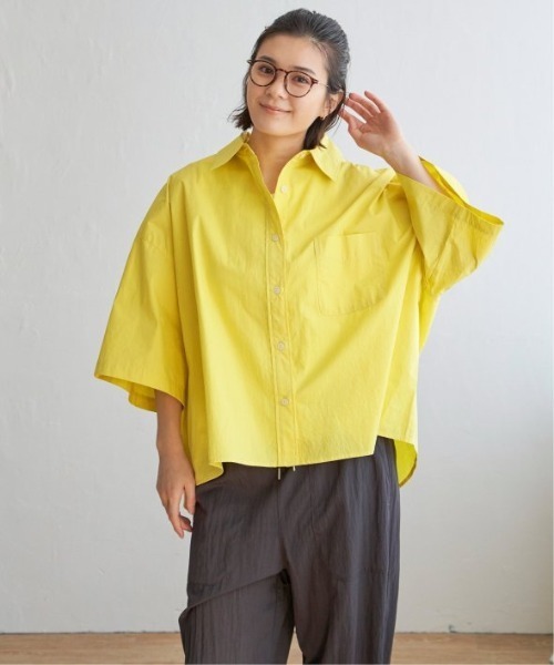 LBC（エルビーシー）の「タイプライター半袖BOXシャツ（シャツ/ブラウス・レディース・ホワイト/イエロー/ブルー・M）」の6枚目の写真