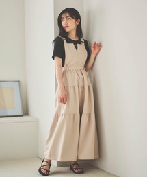 【150㎝前後の小柄さんサイズ】2WAYティアードジャンスカ