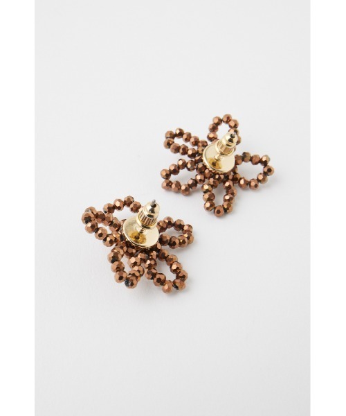 MOUSSY（マウジー）の「BEADED FLORAL イヤリング（ピアス（両耳用）・レディース・ブラウン/ピンク・FREE）」の5枚目の写真