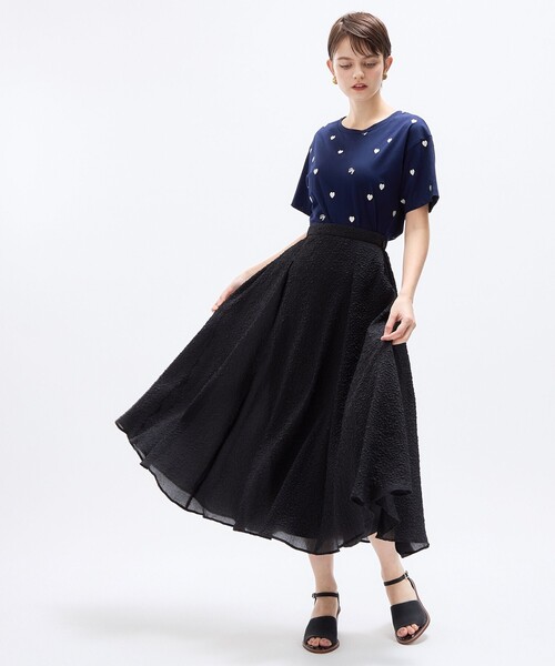 DEICY（デイシー）の「エンボスシアーオーガンスカート（スカート・レディース・ブラック/アイボリー・0/1）」の8枚目の写真