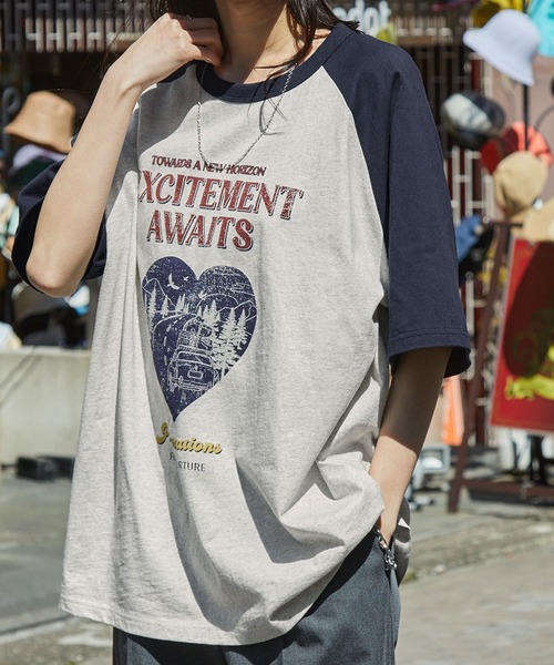 グラフィックアソートプリント ラグラン半袖Tシャツ（Tシャツ