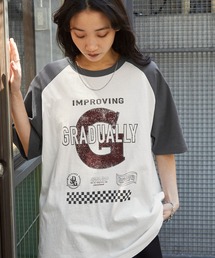 グラフィックアソートプリント ラグラン半袖Tシャツ