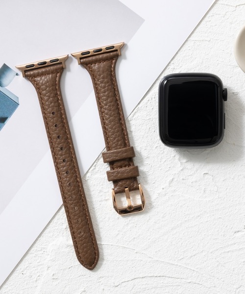 emonique(エモニーク)の「本革レザー Apple Watch バンド スマートウォッチバンド【38/40/41/42/44/45/49mm対応】(デジタル腕時計・レディース・ブルー/オレンジ/ホワイト/レッド/ピンク/ブラック/グレー・42/38)」の3枚目の写真