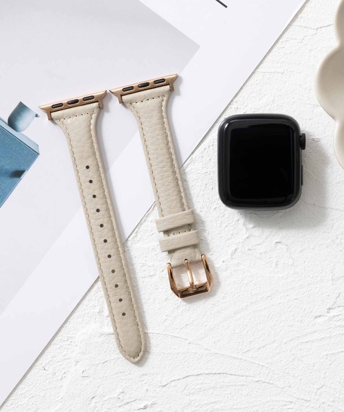 emonique(エモニーク)の「本革レザー Apple Watch バンド スマートウォッチバンド【38/40/41/42/44/45/49mm対応】(デジタル腕時計・レディース・ブルー/オレンジ/ホワイト/レッド/ピンク/ブラック/グレー・42/38)」の1枚目の写真