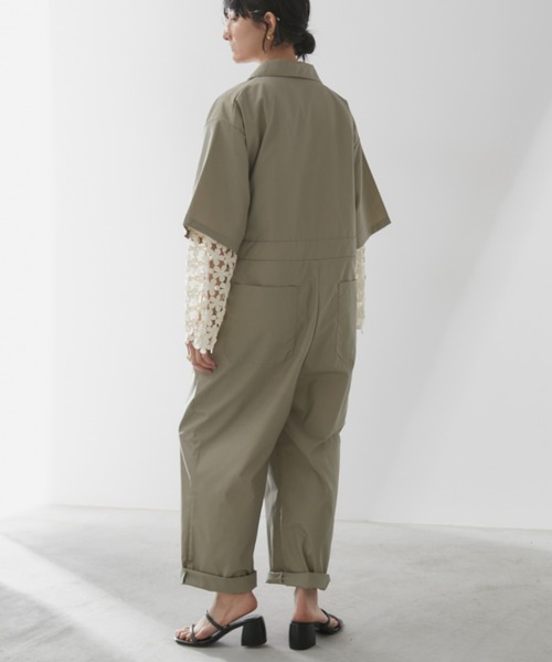 サロペット・オーバーオール・オールインワン AURALEE Light Brown Jumpsuit セール】【HONEYSUCKLE ROSE】オールインワンレイヤード