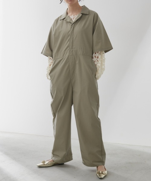 ARCHI ◆アーキ　ジャンプスーツ　オールインワン Camphor wood オールインワン open collar belted assort l/s
