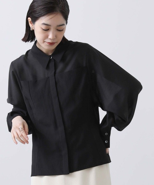 Gready Brilliant(グレディブリリアン)の「シアーコルセットシャツ(シャツ/ブラウス・レディース・オフホワイト/ブラック・FREE)」の2枚目の写真