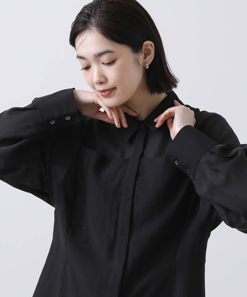 Gready Brilliant(グレディブリリアン)の「シアーコルセットシャツ(シャツ/ブラウス・レディース・オフホワイト/ブラック・FREE)」の11枚目の写真