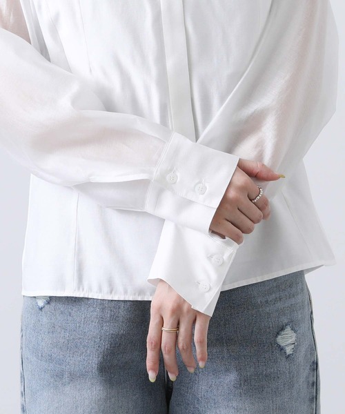 Gready Brilliant(グレディブリリアン)の「シアーコルセットシャツ(シャツ/ブラウス・レディース・オフホワイト/ブラック・FREE)」の18枚目の写真