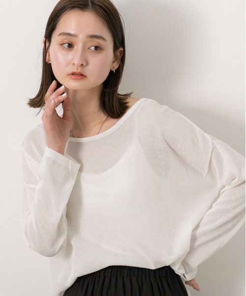 ad thie(アドティエ)の「バッククロス シアープルオーバー(ニット/セーター・レディース・オフホワイト/ブラック/ブラック×ホワイト・FREE)」の13枚目の写真