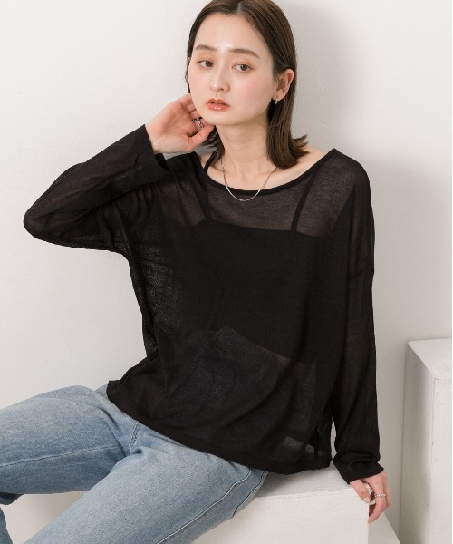 ad thie(アドティエ)の「バッククロス シアープルオーバー(ニット/セーター・レディース・オフホワイト/ブラック/ブラック×ホワイト・FREE)」の20枚目の写真